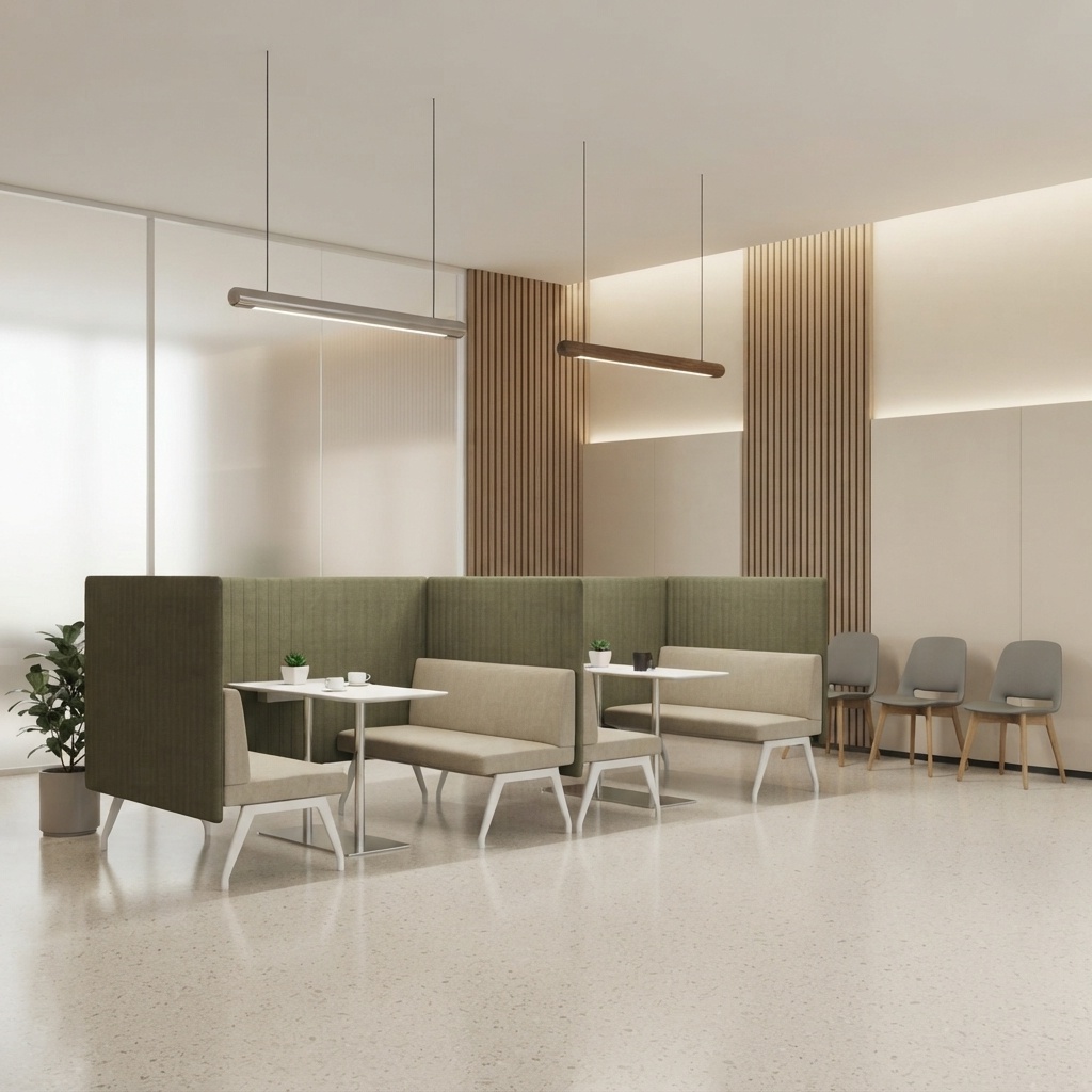 Office Booth Reception Sofa High Back Booth Seating Commercial Furniture