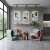 Modern Accent Lounge Chair Creative Heart Shaped Armchair