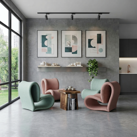 Modern Accent Lounge Chair Creative Heart Shaped Armchair