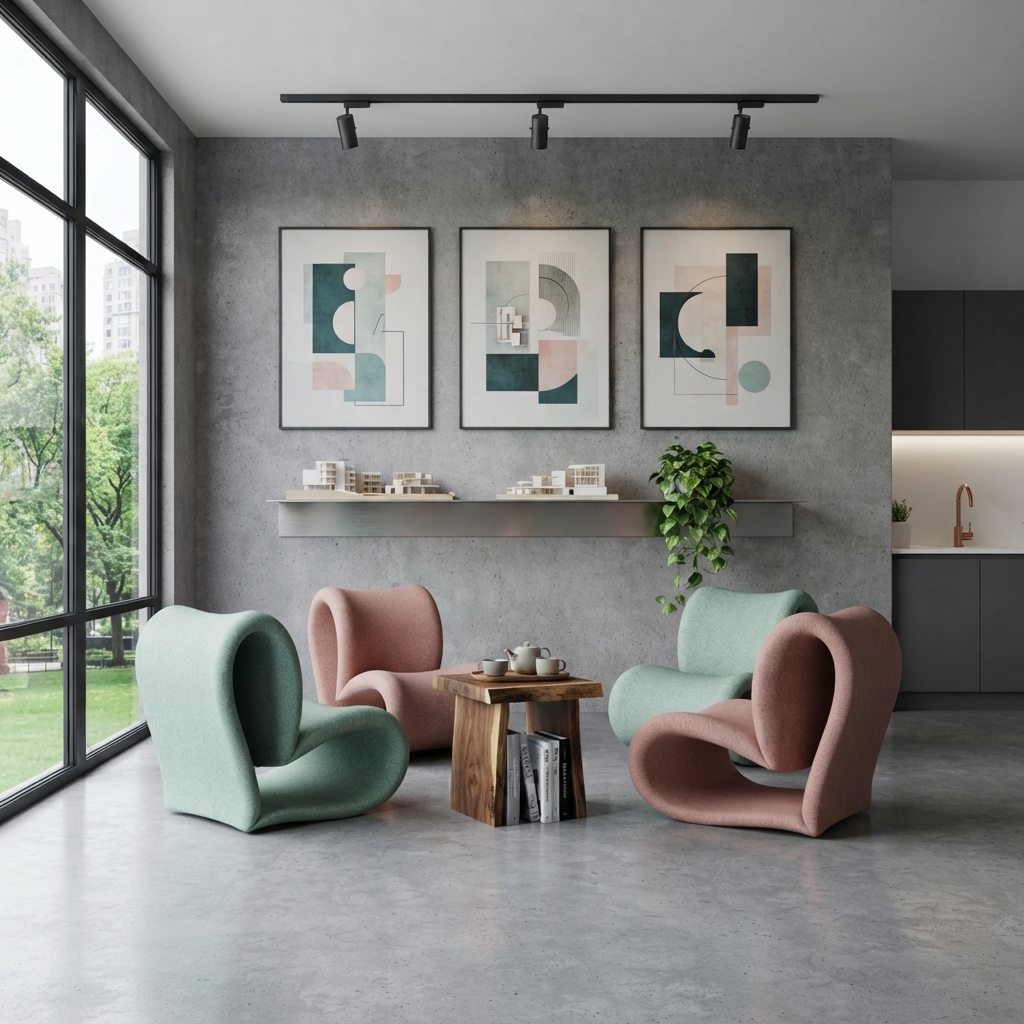 Modern Accent Lounge Chair Creative Heart Shaped Armchair