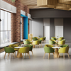 Reception Lounge Chair Modern Cafe Seating Soft Upholstery