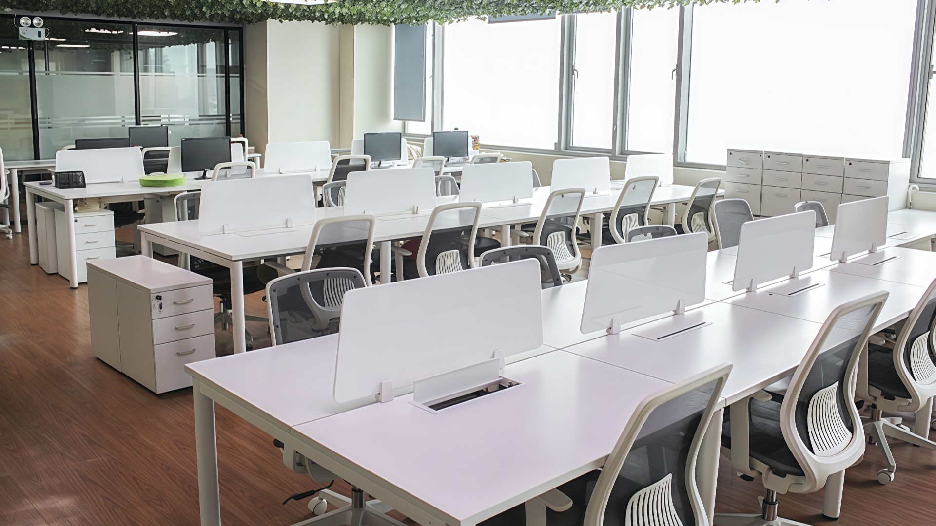 open plan workspace