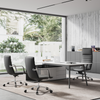 Luxury L-Shaped Office Desk in Wood Veneer for Managers