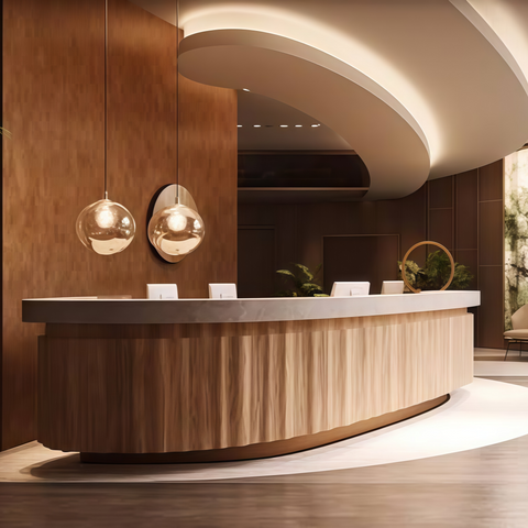 Office Reception Desk Counter for Corporate Lobby Areas