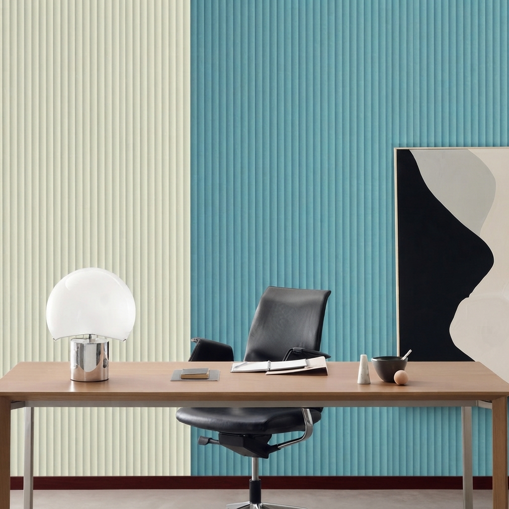 Fluted Acoustic Wall Panels PET Felt Decorative Office Cladding