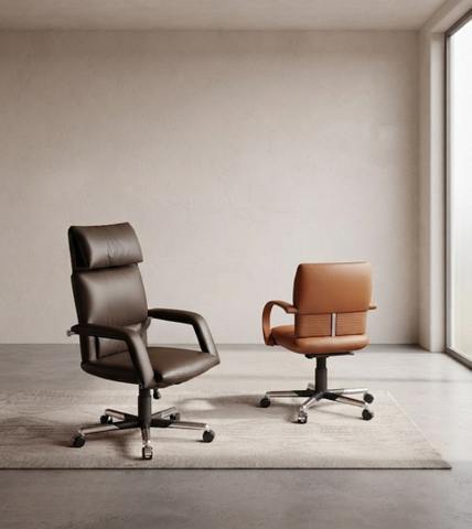 Vintage Executive Office Chair Ergonomic High Back Swivel Seating