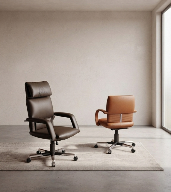 Vintage Executive Office Chair Ergonomic High Back Swivel Seating