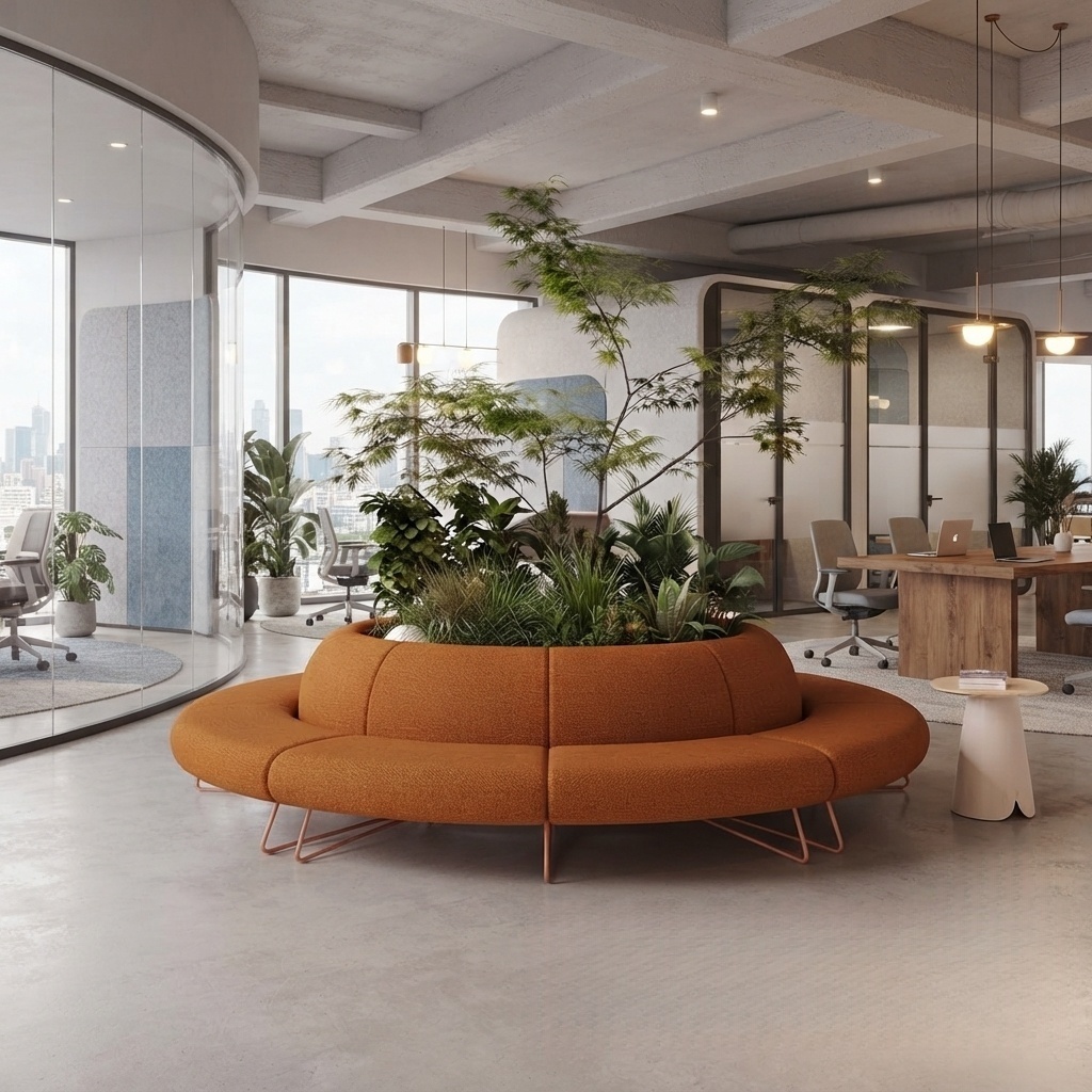 Modular Office Circular Sofa Commercial Round Lounge Seating