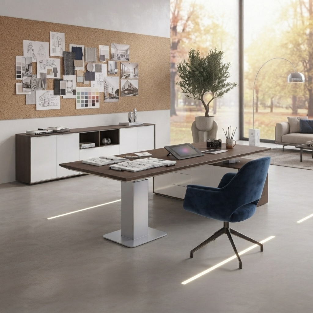 Height Adjustable Executive Desk Modern CEO Workstation