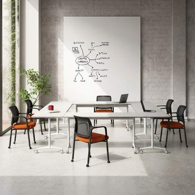 Folding Conference Table Mobile Training Room Workstation