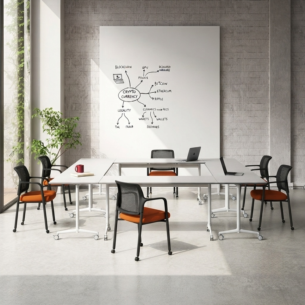 Folding Conference Table Mobile Training Room Workstation