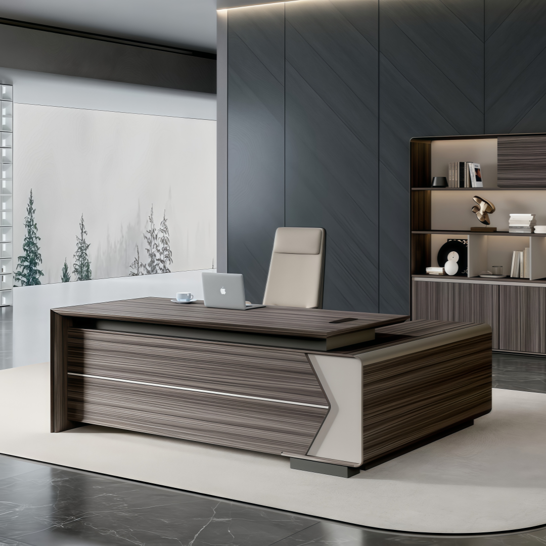 CEO Desk Voyage Series with Modern Wood Panel