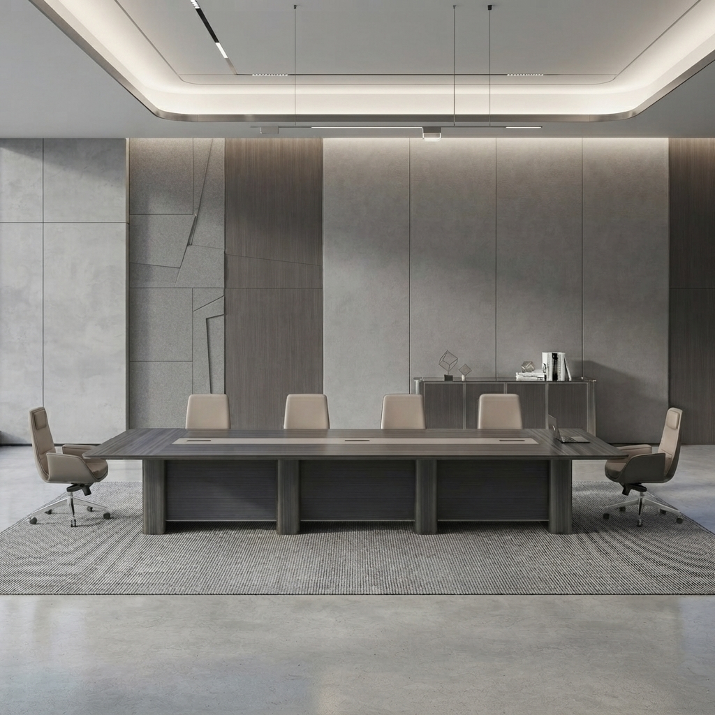 Executive Conference Table Integrated Power Large Modern Boardroom Furniture
