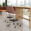 Office Bar Stool Upholstered Adjustable Rolling Counter Height Seating