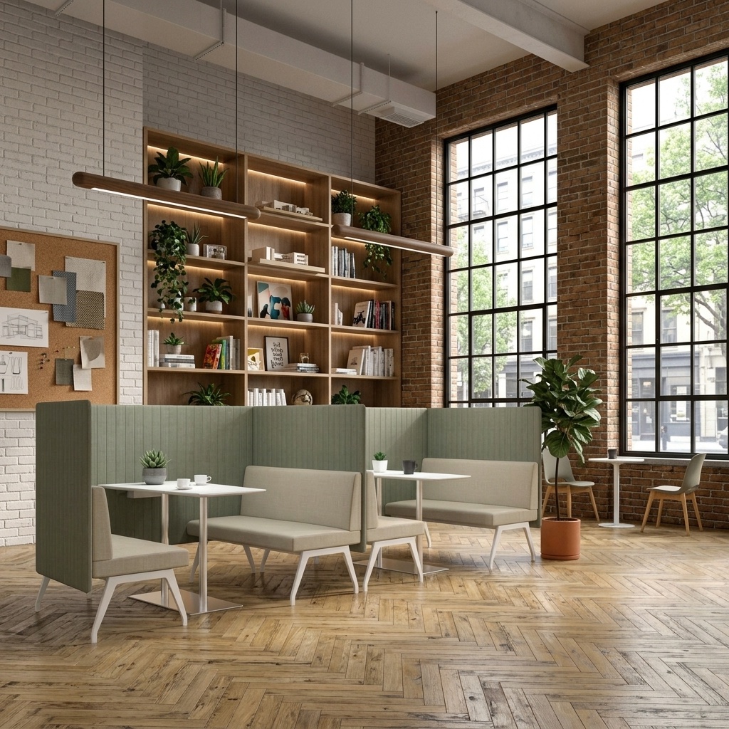 Office Booth Reception Sofa High Back Booth Seating Commercial Furniture