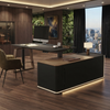 Standing Executive Desk Height Adjustable Wood Office Table