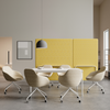 Compact Office Conference Table with Soft Upholstered Seating