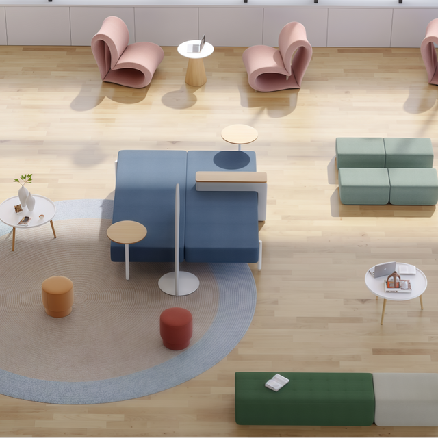 Modern Lounge Bench Seating with Privacy Screen Solution