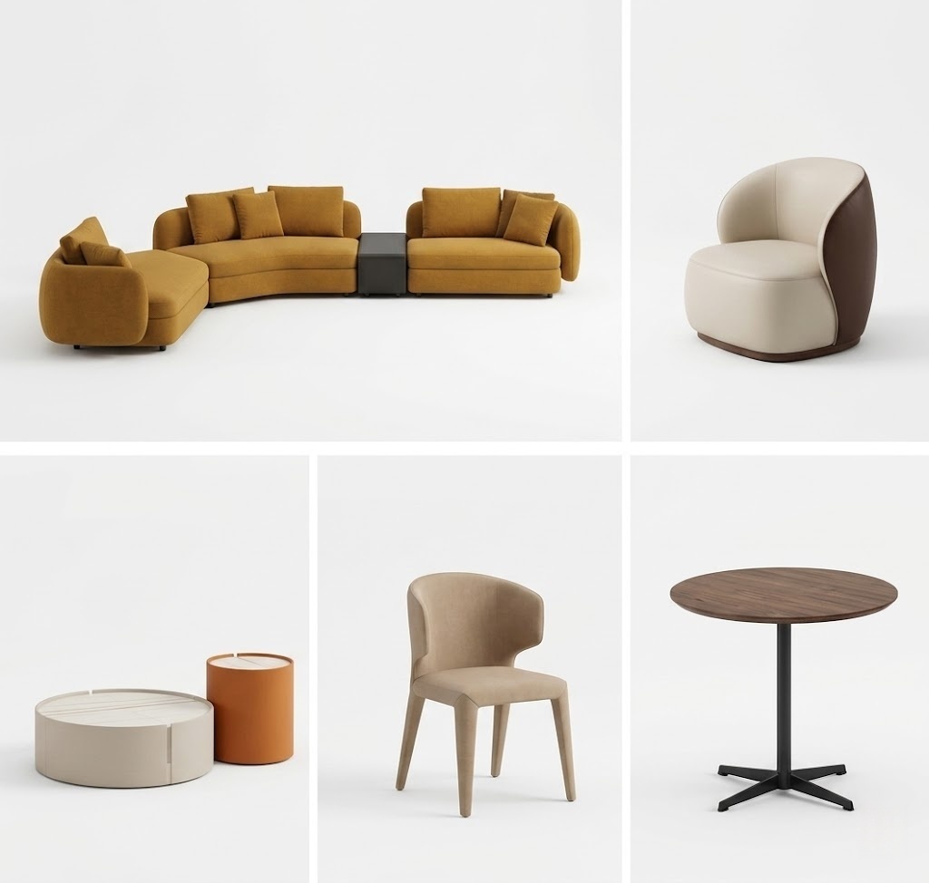 Modern Leather Lounge Seating for Office Public Areas