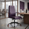 Executive Ribbed Leather Office Chair for Modern Workspace
