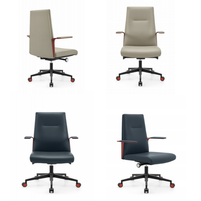 Modern CEO Boss Office Chair with Slim Padded Arms
