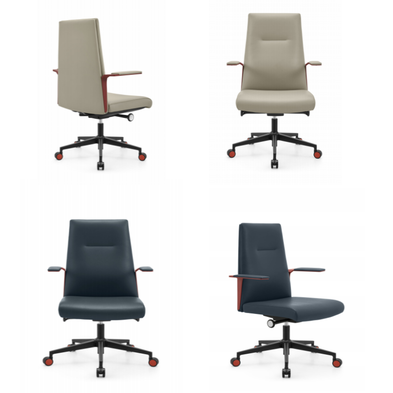 Modern CEO Boss Office Chair with Slim Padded Arms