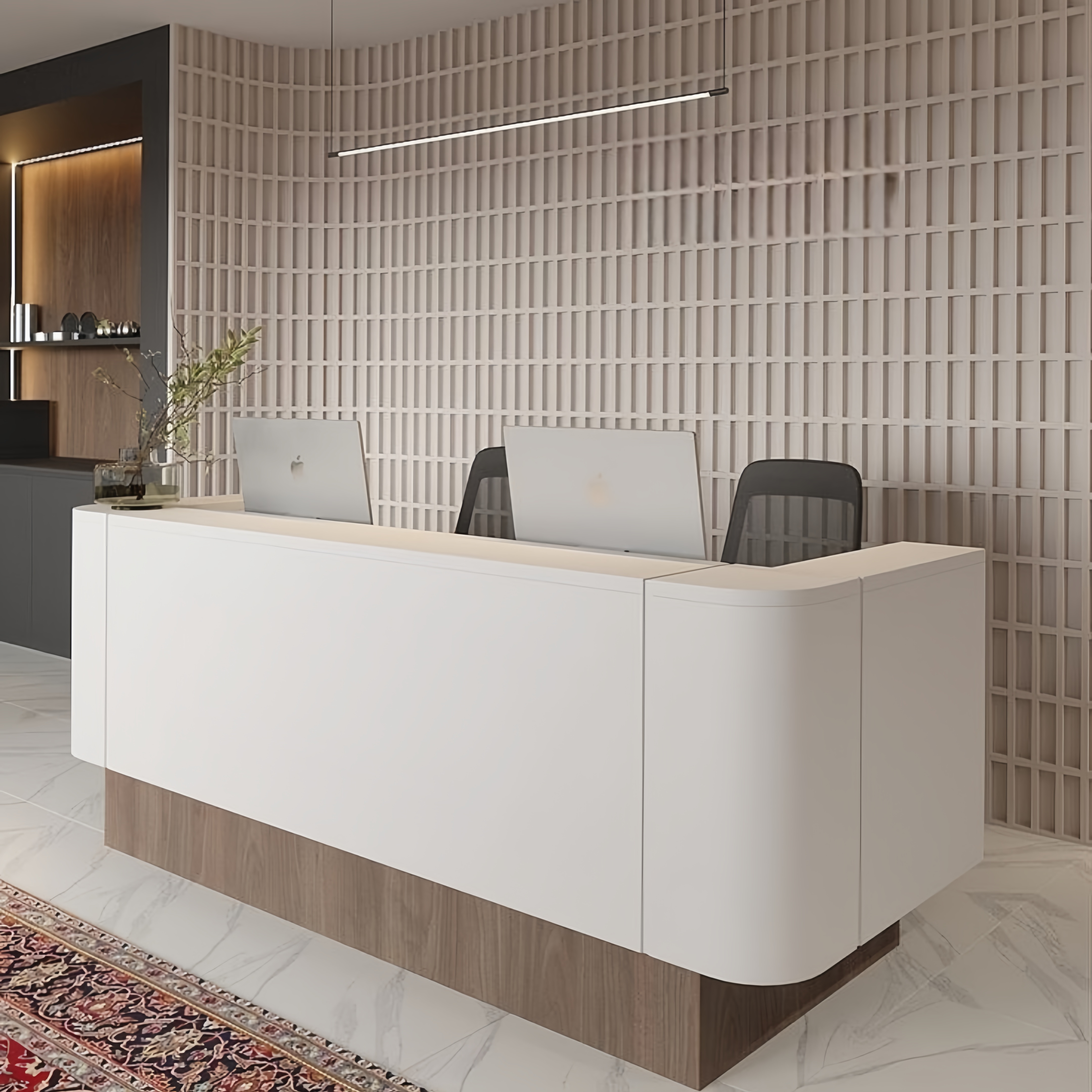 Office Reception Desk Counter for Corporate Lobby Areas