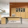 Wood Grain Office Storage Cabinet Lockable Executive Credenza