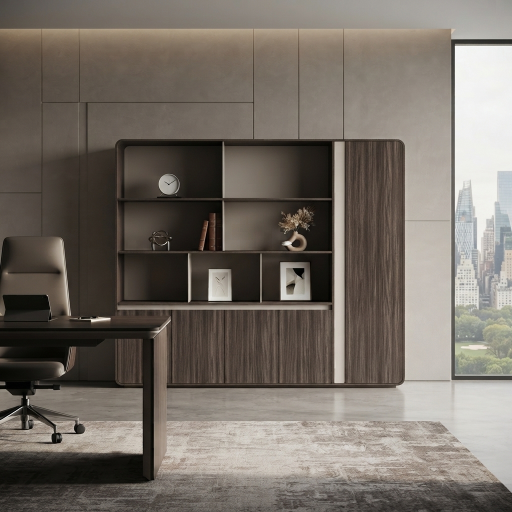 Office File Cabinet Modern Wood Storage Display Unit