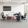Modular Office Workstation Desk with Privacy Screen Storage