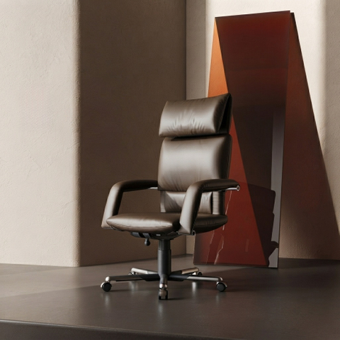 Vintage Executive Office Chair Ergonomic High Back Swivel Seating