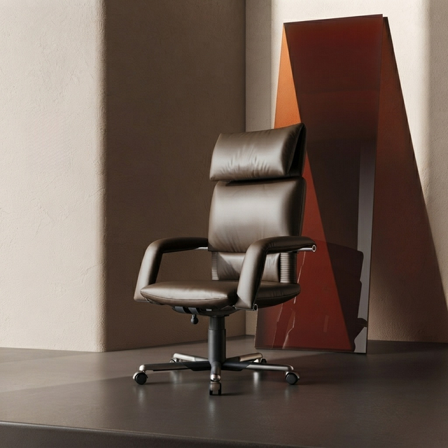 Vintage Executive Office Chair Ergonomic High Back Swivel Seating