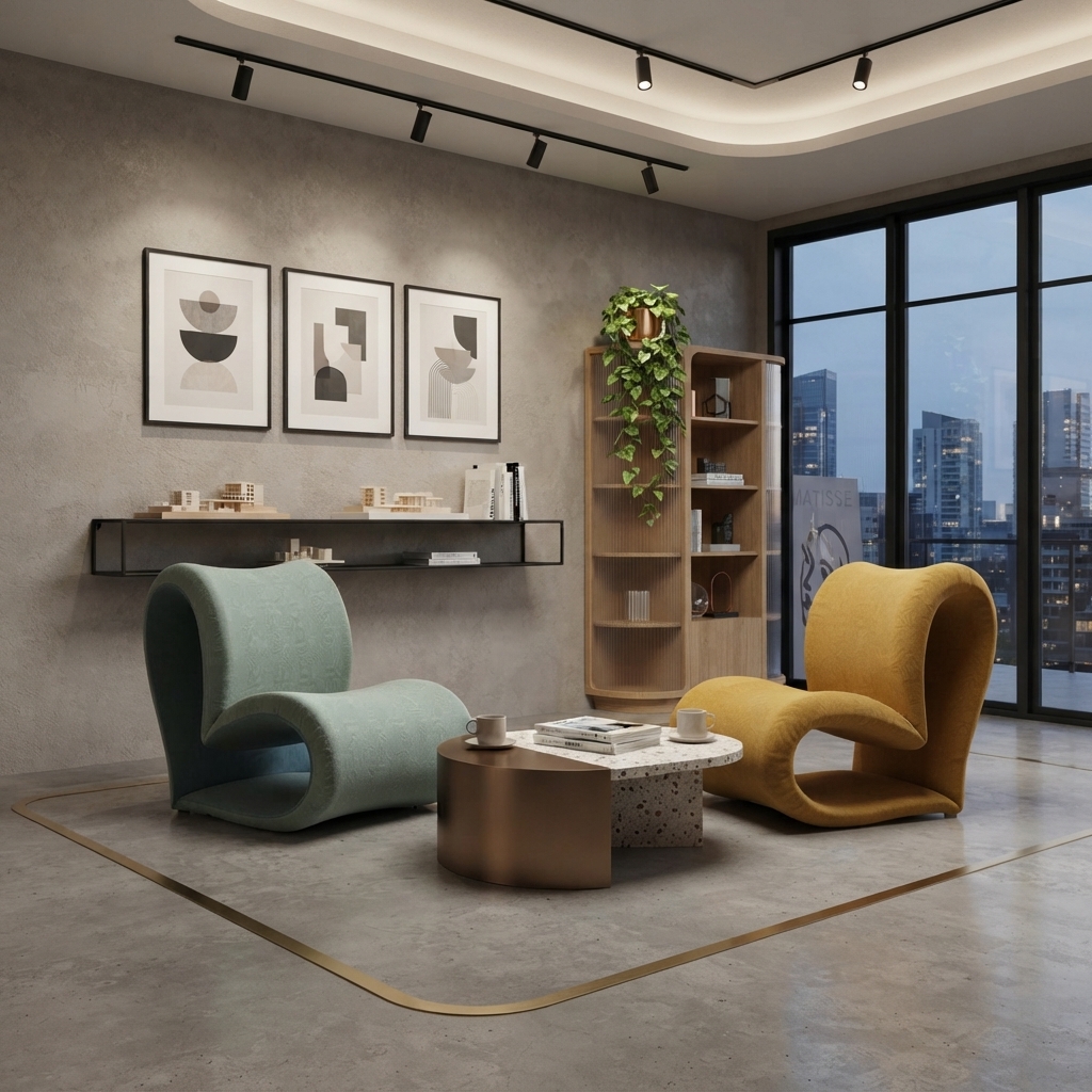 Modern Accent Lounge Chair Creative Heart Shaped Armchair