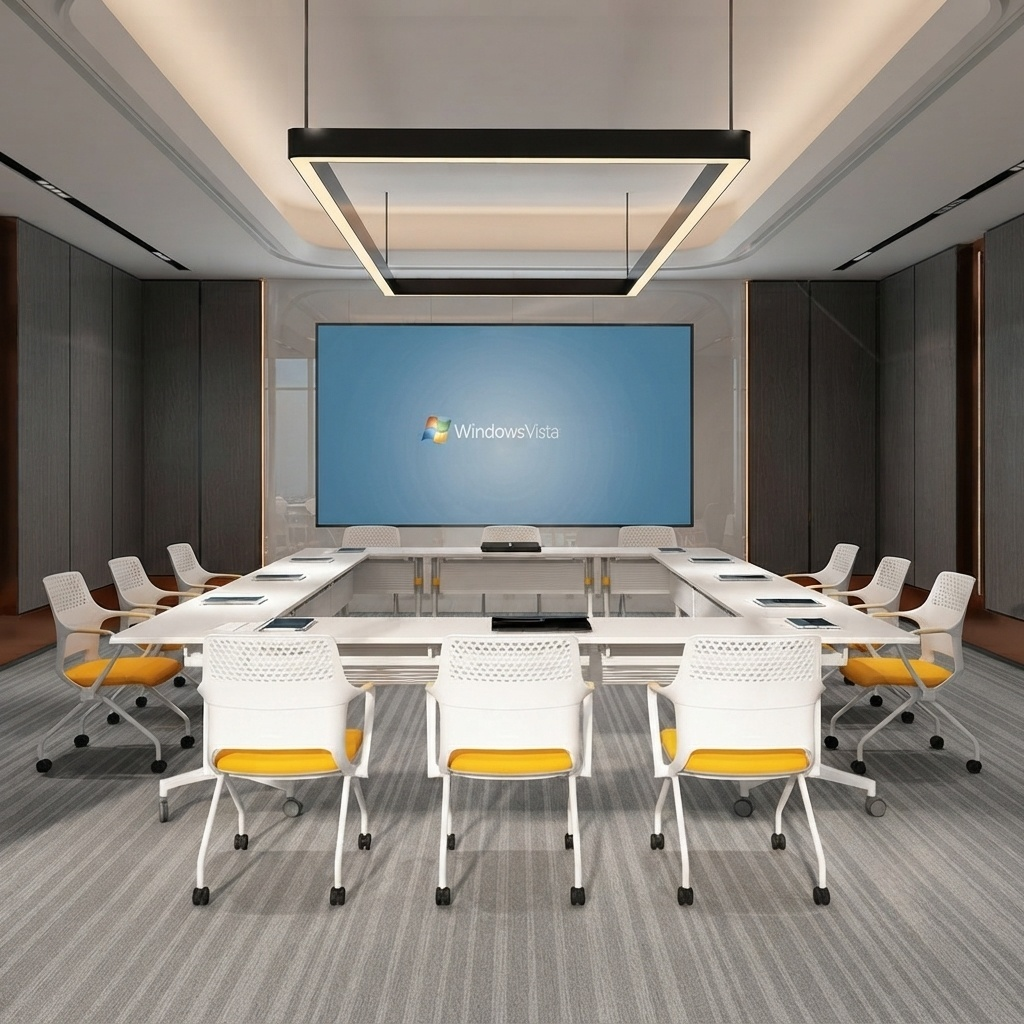 Folding Conference Table Mobile Training Room Workstation