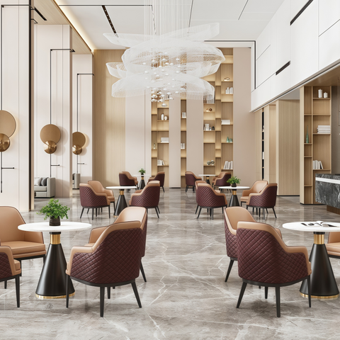 Reception Lounge Chair Modern Cafe Seating Soft Upholstery