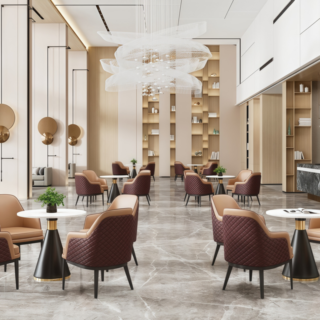 Reception Lounge Chair Modern Cafe Seating Soft Upholstery