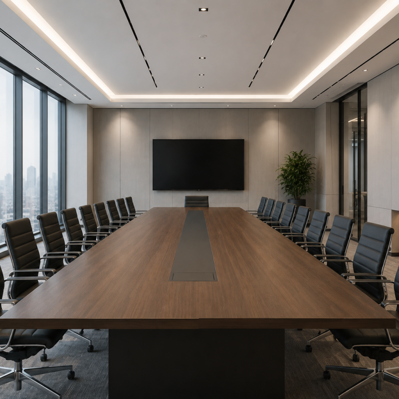 Luxury Walnut Veneer Meeting Room Table