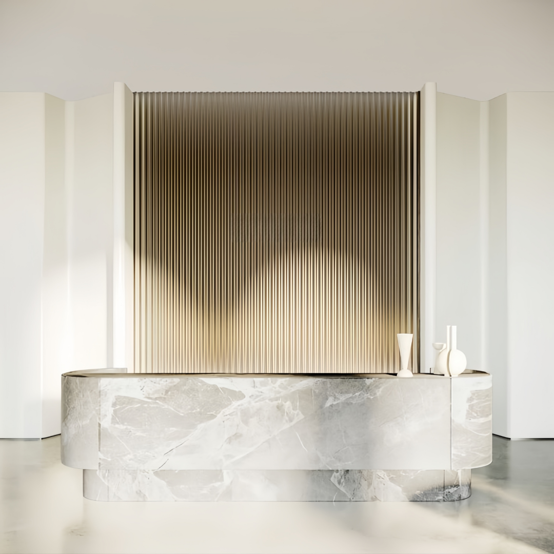 Office Reception Desk Counter for Corporate Lobby Areas