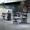 Collaborative Office Workstation Desk with Privacy Screens