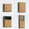 Wood Grain Office Storage Cabinet Lockable Executive Credenza