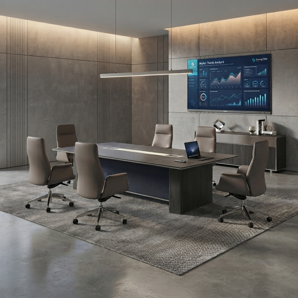Executive Conference Table Integrated Power Large Modern Boardroom Furniture
