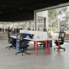 Modular Office Workstation Desk with Privacy Screen Storage