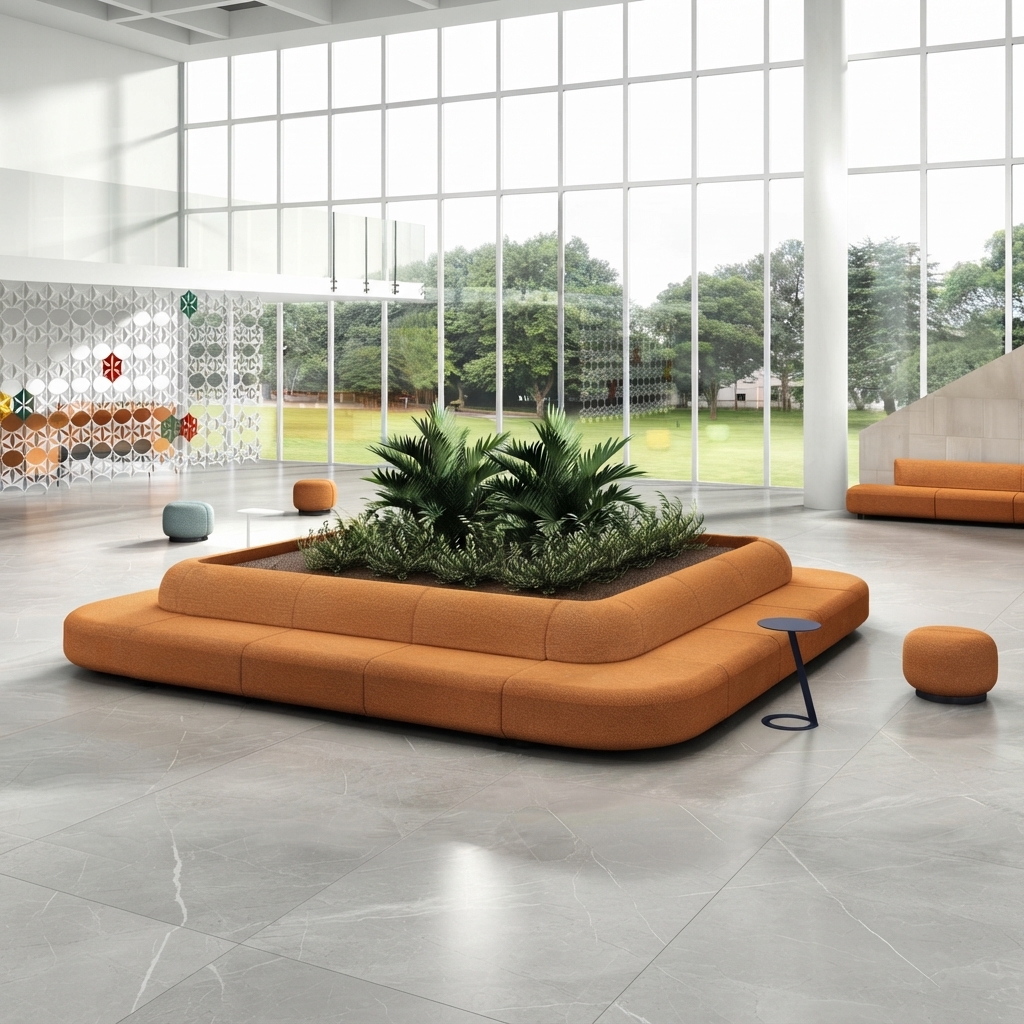 Modular Office Circular Sofa Commercial Round Lounge Seating