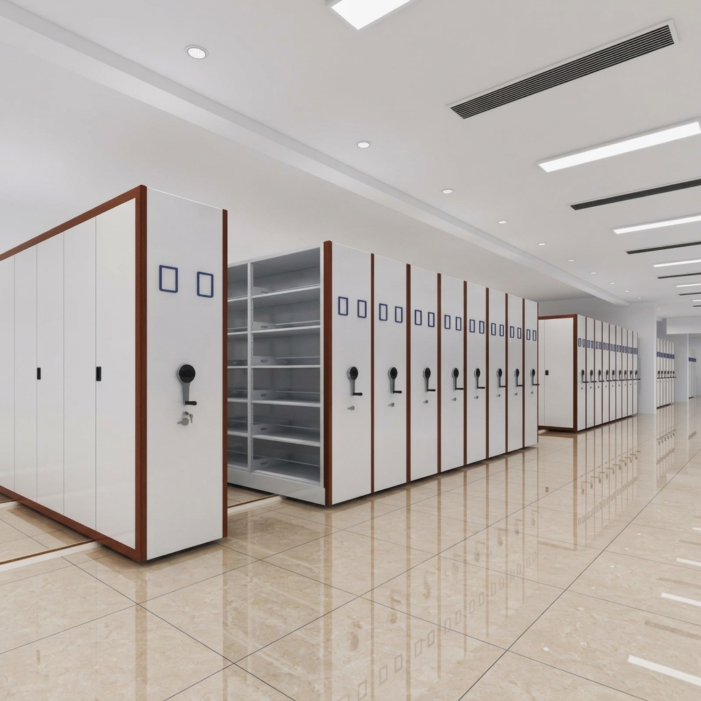 Smart Mobile Shelving System Electric High Density Archive Storage
