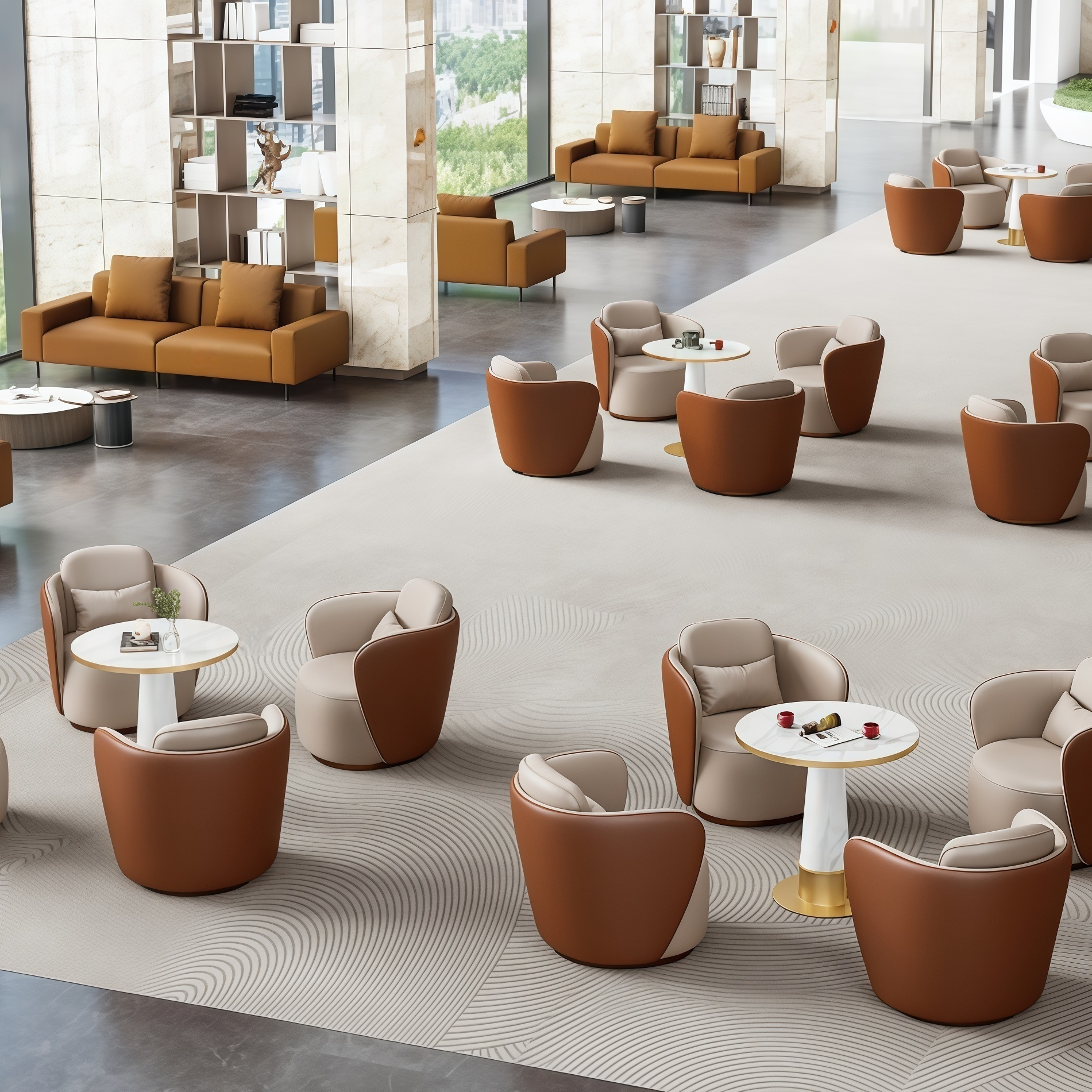 Reception Lounge Chair Modern Cafe Seating Soft Upholstery