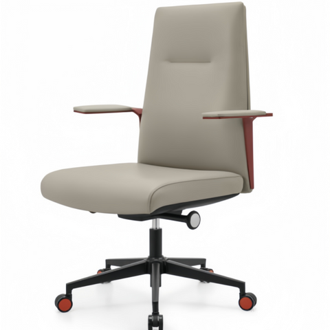 Modern CEO Boss Office Chair with Slim Padded Arms