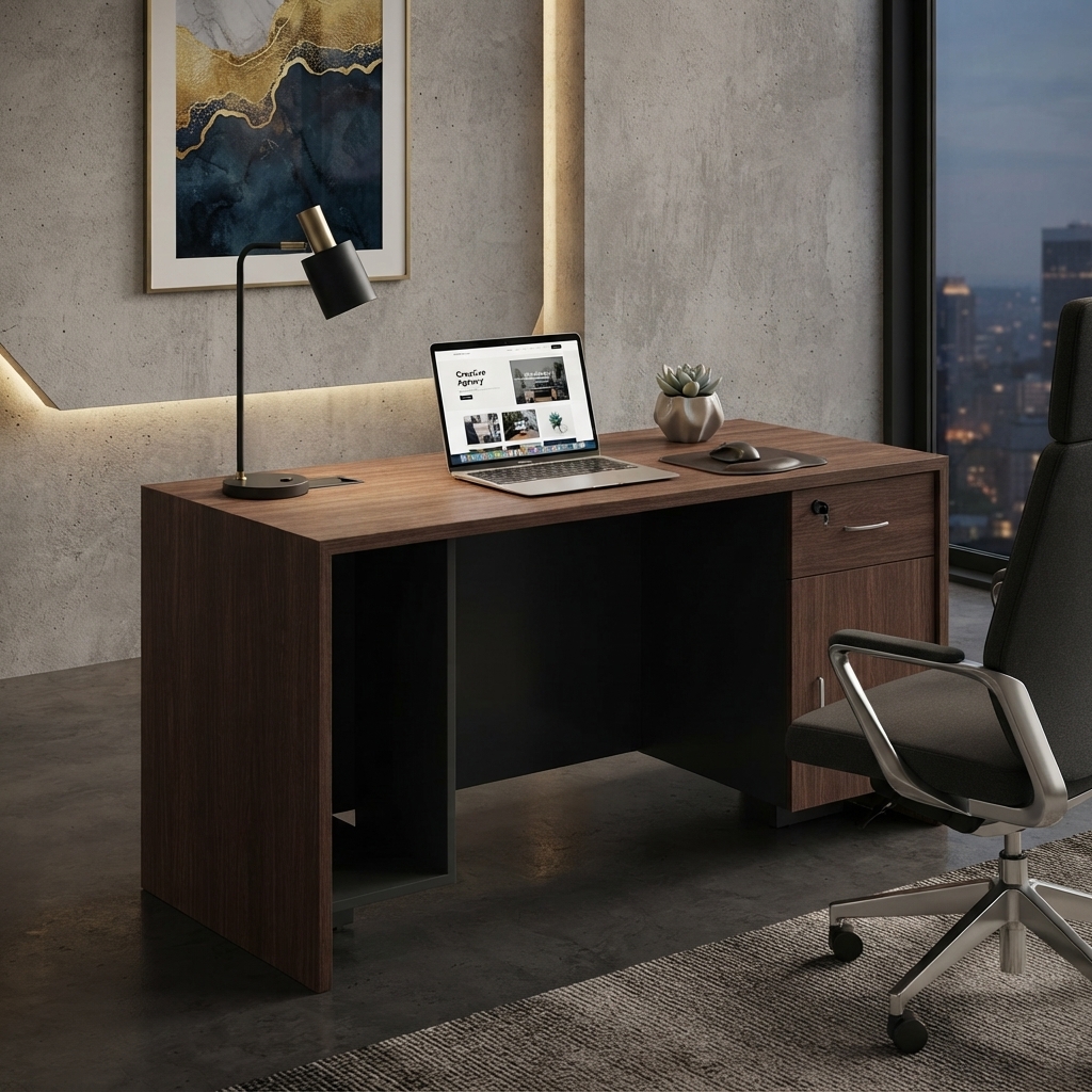 Executive Office Desk Modern Wood Workstation Computer Table