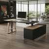 Standing Executive Desk Height Adjustable Wood Office Table