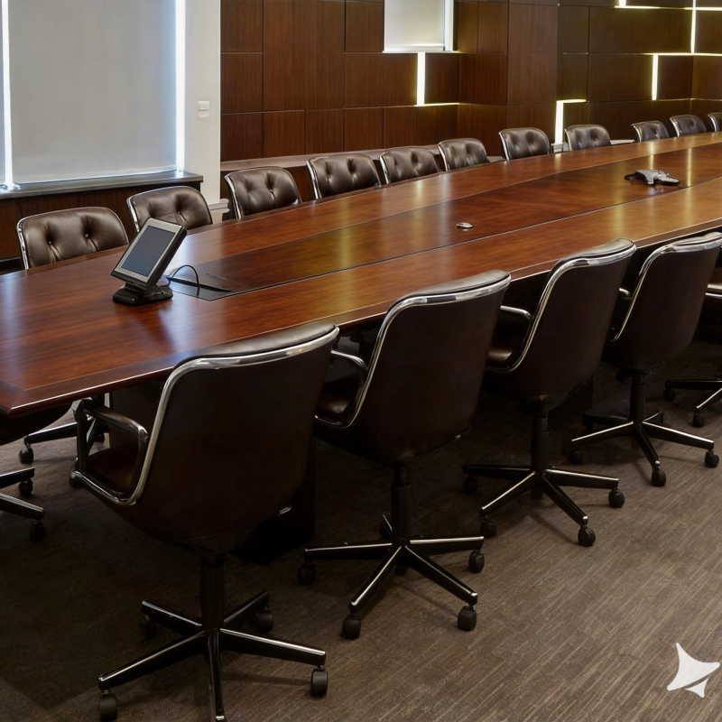 Luxury Walnut Veneer Meeting Room Table