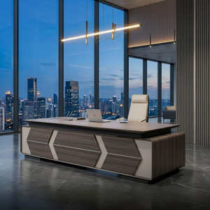 CEO Desk Voyage Series with Modern Wood Panel